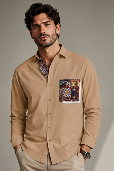 Serseri Jeans Erkek Uzun Kollu Çift Etnik Detaylı Desenli Cep Detaylı Pamuklu...