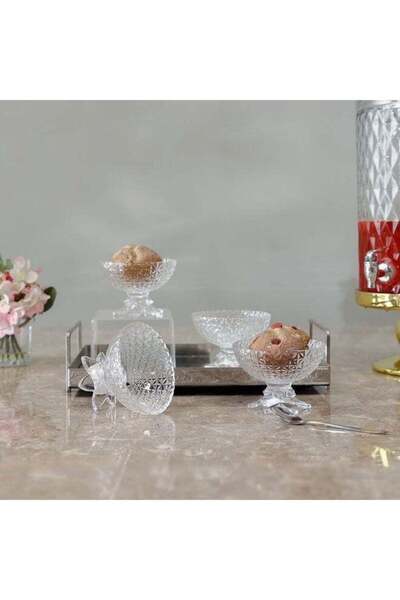 Danube Home Minetta 6-Piece Glass Dessert Bowl Set - 180ml | Elegant Glasswar...