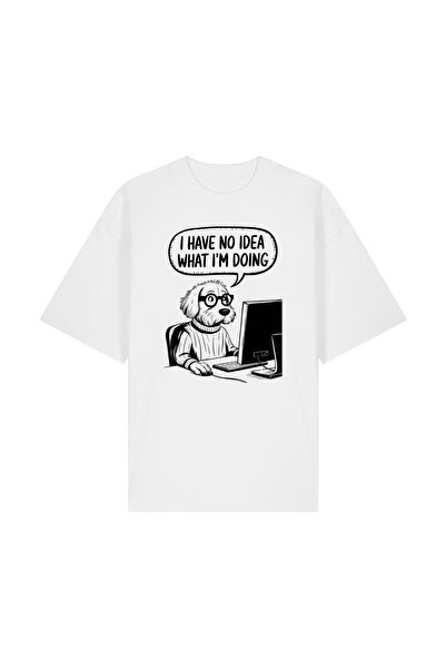INNOVI Tricou oversized No idea - Tricou Oversized Bumbac Organic, Print DTF