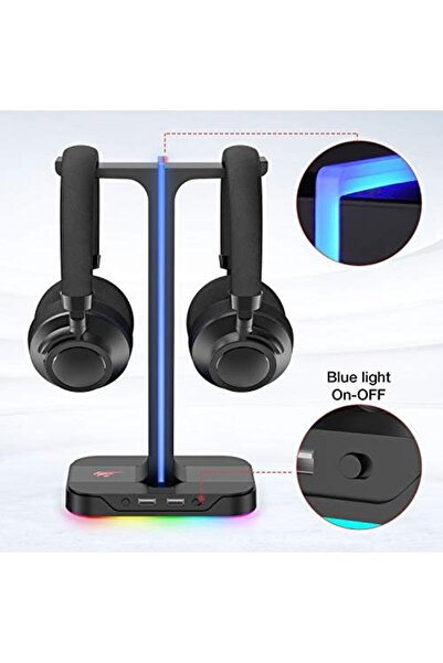 Yıldızan حامل سماعات أذن مزدوج من edl shop، 2 منافذ USB، حامل سماعات أذن RGB،...