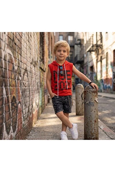 nisaykids Boy's Shorts Set with Chain and T-Shirt Set