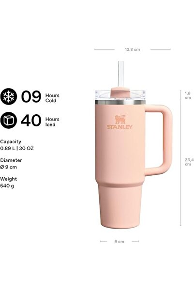 Stanley Quencher H2.O Flowstate™ Tumbler Pipetli Termos | 0,89L Pastel Turuncu