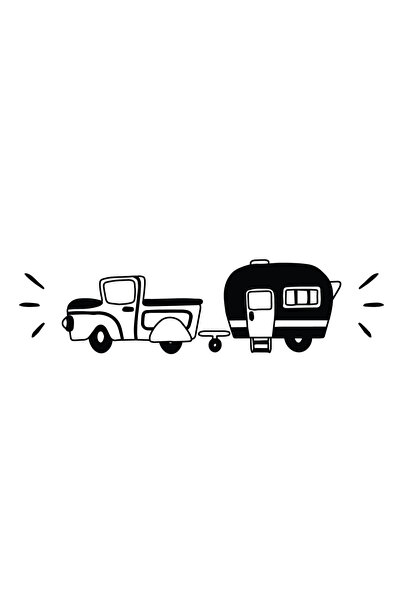 Amo-Stickers Стикер за каравана, Къмпинг, Приключение 10 x 70 см Тъмно сив