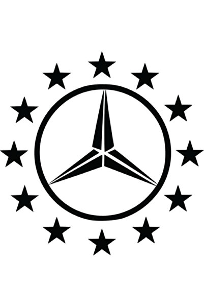 Amo-Stickers Стикер за кола Мерцедес Звезди 40см Бял