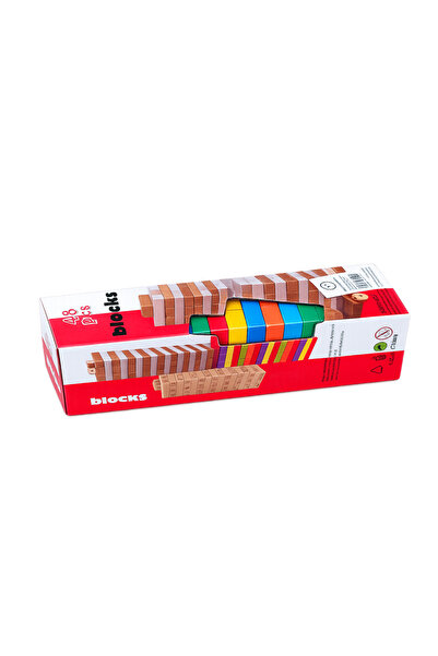 Baby Planet 48-Piece Wooden Educational Stacking Block Tower Game for Kids an...