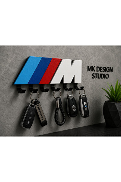 MK DESIGN STUDIO BMW M3 Logo Tasarımlı 3D Baskı Anahtarlık Askılığı | Duvar T...