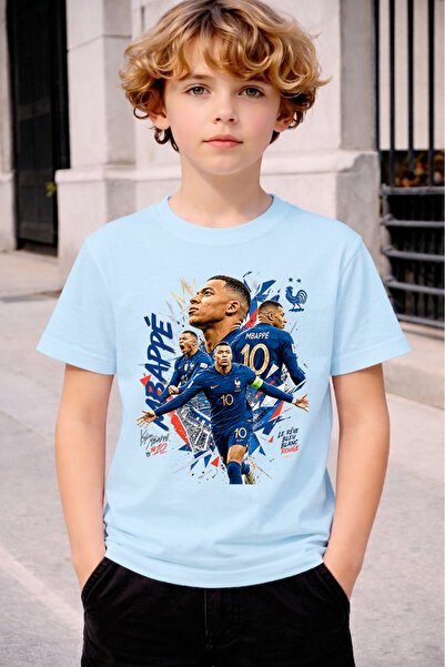 STİL-X Mbappe Printed Boys' T-Shirt, 100% Cotton Soft Fabric