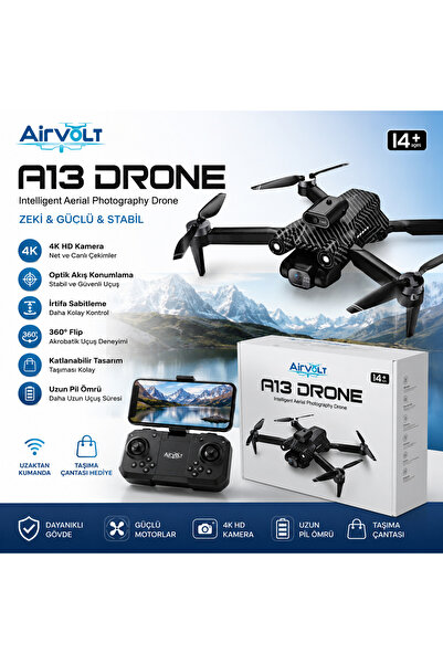 Newiba Teknoloji A13 Drone 4K HD Kamera Optik Akış Konumlamalı Katlanabilir A...