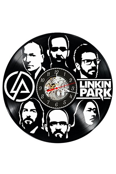 OEM Ceas de perete decorativ din disc de vinil, Trupa rock Linkin Park, Portr...