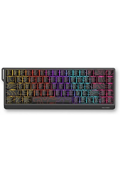 Ajazz NK68 V2 65% Wired Hot-Swap Keyboard, Arabic English RGB Side-Print Red ...