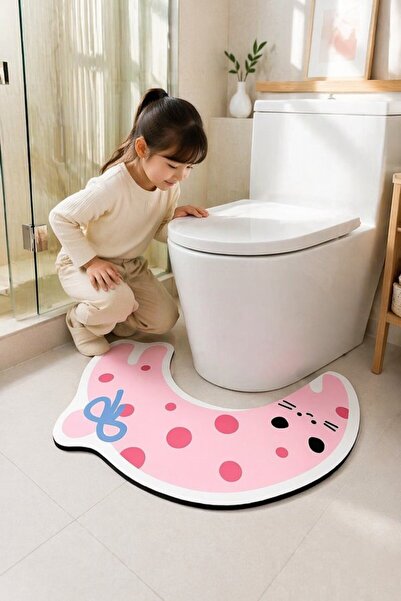 Generic 1 Microfiber Absorbent Quick Dry U Shaped Toilet Mat Anti Slip Waterp...