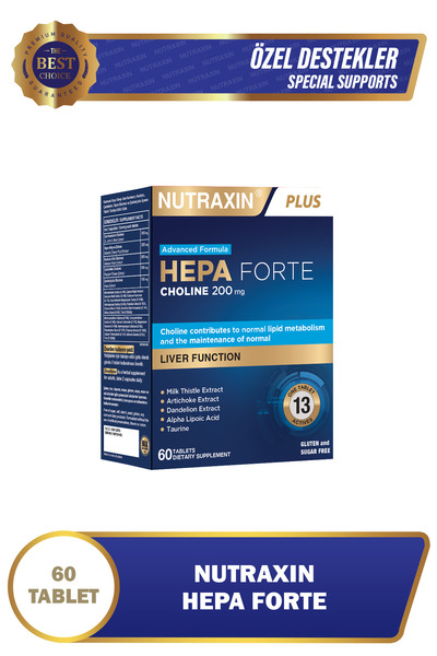 Nutraxin Hepa Forte 60 Tablet Takviye Edici Gıda - Kolin, Deve Dikeni, Engina...