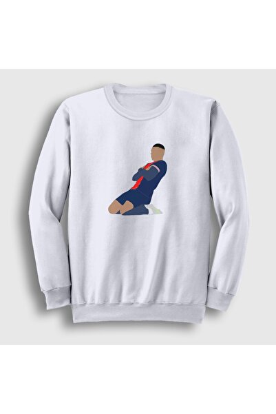 Presmono Unisex White Kylian Mbappe Goal Football Sweatshirt 615450Tt