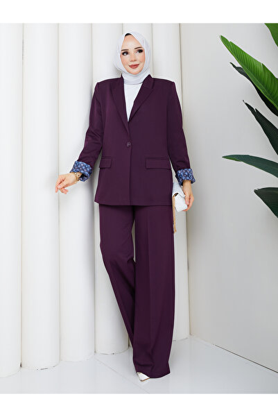 Moda İncir Tesettür Molded Sleeve Detail Premium Jacket and Pants Set