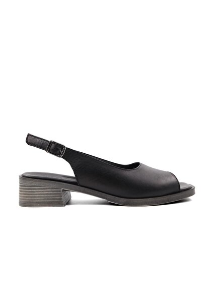 Castle Black 45247 Genuine Leather Black Women's Heeled Shoes