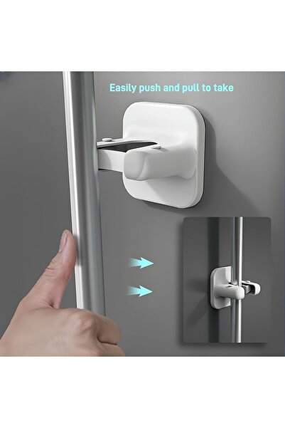 Arabest Mop & Broom Organizer, Punch-Free Wall Hanging Gripper, Space Saving ...