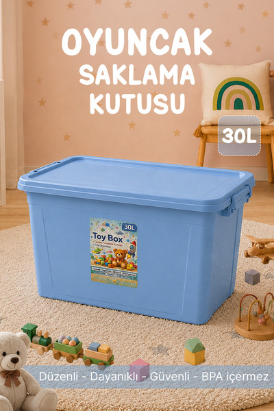 naturelove 30 Lt Lockable Toy Storage Box - Multi-Purpose Organizer Pantry Pa...