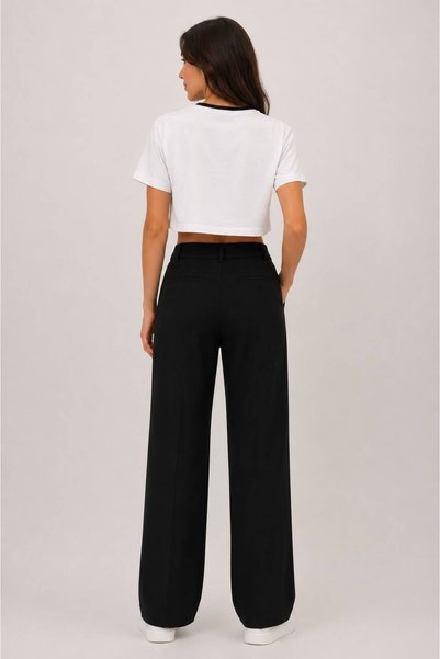 Rouge basıc Zero Collar Crop T-Shirt