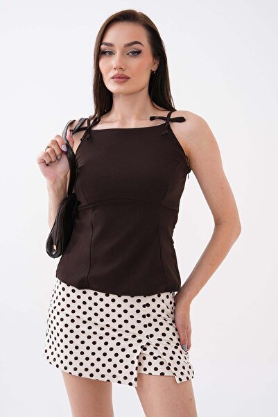 DazzUp Women's Bow Detailed Strap Blouse