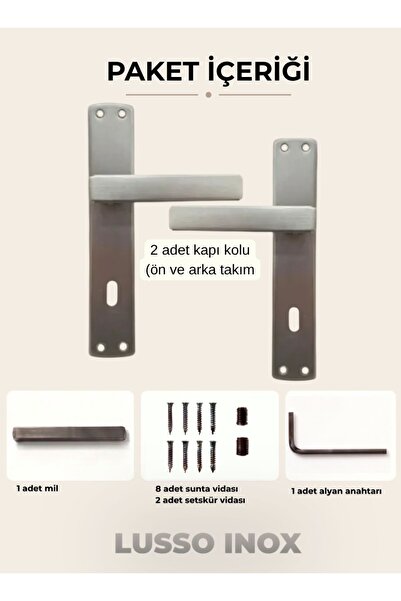 almital mobilya aksesuarları furniture accessories Lusso Inox Aynalı Kapı Kol...