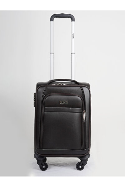 KTMC Cary-On Leather Luggage Lightweight Trolley Bag with 4 Spinner Wheels an...