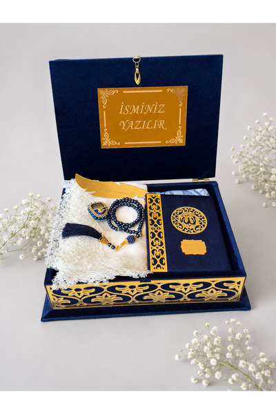 lifestyling Kadife kaplı özel sandıklı çeyizlik set seccade seti çeyizlik hed...