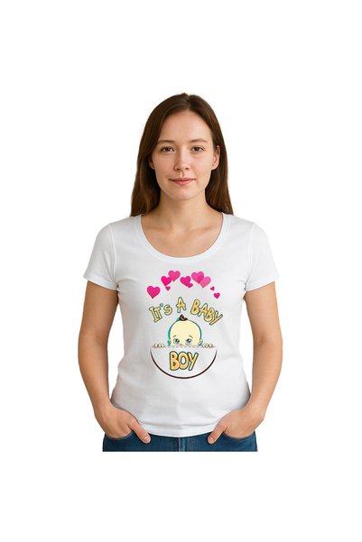 OEM Tricou dama It's a baby BOY , 100%bumbac