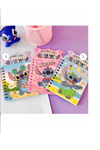 ÖZ KIRTASİYE Stitch Ayraçlı Stickerlı Not Defteri 8 Sayfa Sticker 16 Sayfa No...