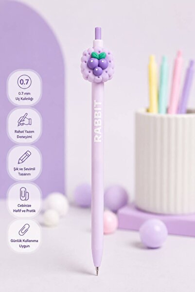 Zizu Meyve Figürlü Pastel Renkli 0.7 Uçlu Kalem- Şeftali, Havuç, Üzüm, Ananas...