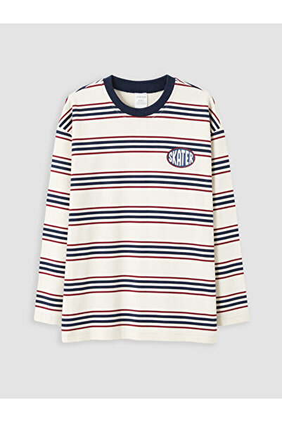 LC Waikiki Esvab • Modern & Distinctive Zero Roba Collar Striped Boys' T-Shirt