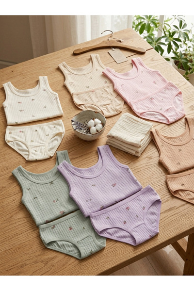 Baby Bakkal 6 Piece Girls' Underwear - Top and Bottom Set