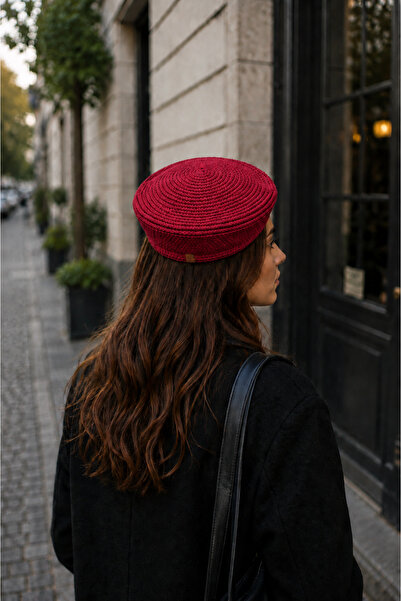 Zeora Home Women's Knitted Beret Summer Straw Beret Jute Look Handmade Stylis...