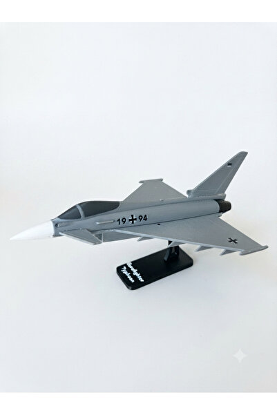 Eurofighter Typhoon Savaş Uçağı Maketi - 3D Baskı Dekoratif Uçak Figürü