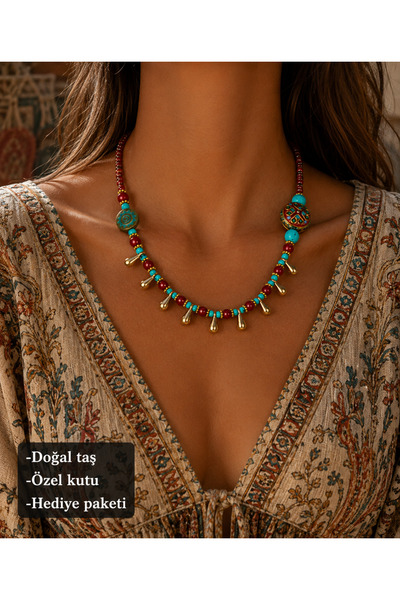 HER ŞEY NOTA www.herseynota.com Bohemian Mirevia Beaded Necklace – Colorful E...
