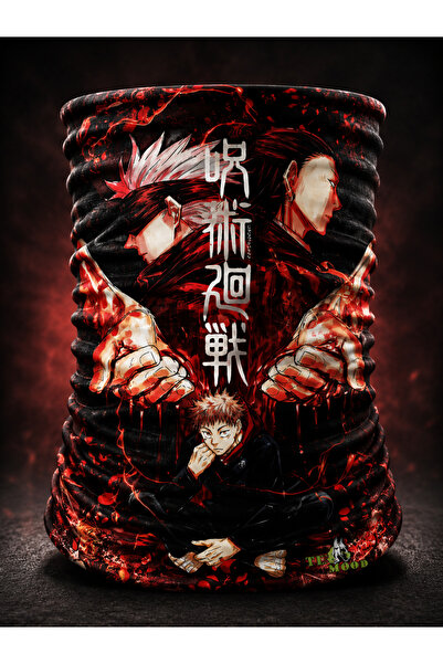 FG KONNİCHİWA قناع وجه من Jujutsu Kaisen Bandana Anime وغطاء للرقبة وغطاء للر...