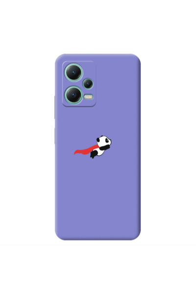 Other Xiaomi Redmi Note 12 Pro 5G kite flying panda Purple Colored Silicone T...
