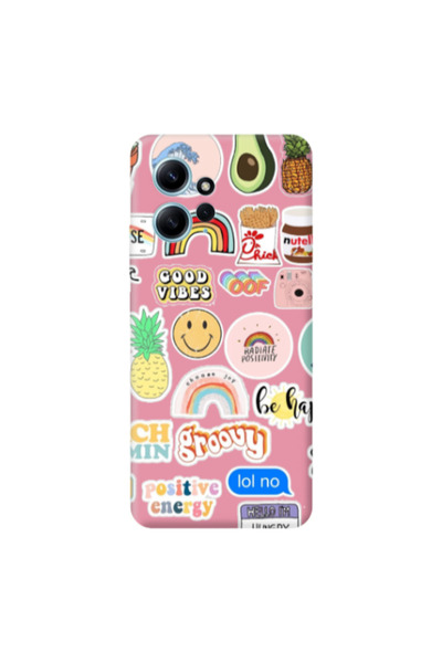 Other Xiaomi Redmi Note 12 4G Good vibes Pink Colored Silicone TPU Θήκη