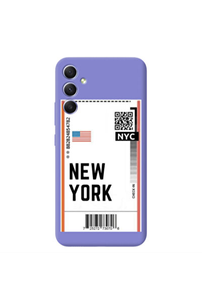 Other Samsung A34 New York NYC Purple Colored Silicone TPU Θήκη