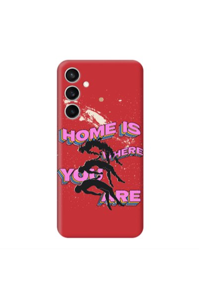 Other Samsung S24 FE Home Is Where Red Colored Silicone TPU Θήκη