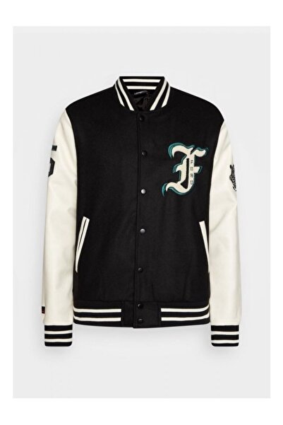 FUBU Geacă bărbați Tribal College Jacket, stil sportiv, 70% poliester, 30% lână.