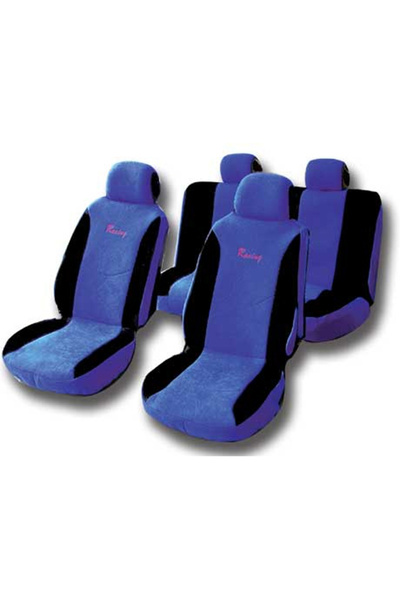 OEM Καλύμματα Αυτοκινήτου Racing Airbag 60/40 Μαύρο-Μπλε Σετ 6 Τεμάχια