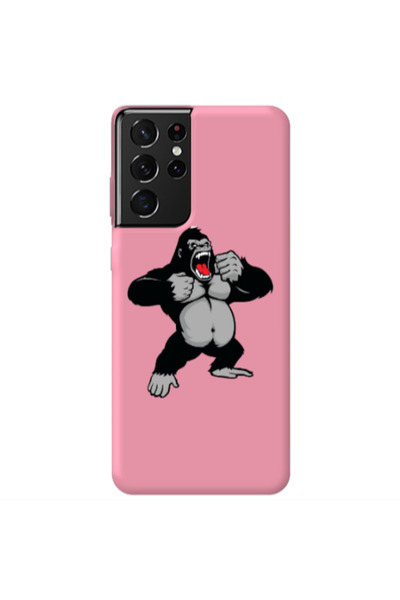 Other Samsung S21 Ultra Angry Gorilla2 Pink Colored Silicone TPU Θήκη