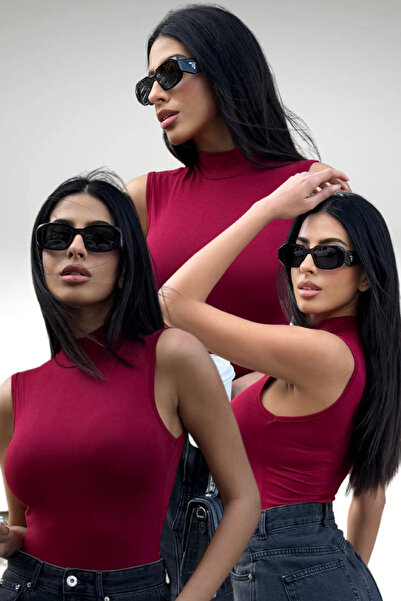 Bipantolon Women's Burgundy 3-Piece Sleeveless Bodysuit
