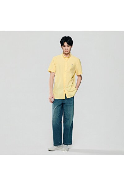 Giordano Men's Lion Oxford Slim Short Sleeve Shirt