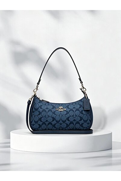 Coach New York Shoulder Bag for Women Denim Blue Crossbody bag Handbag Messag...