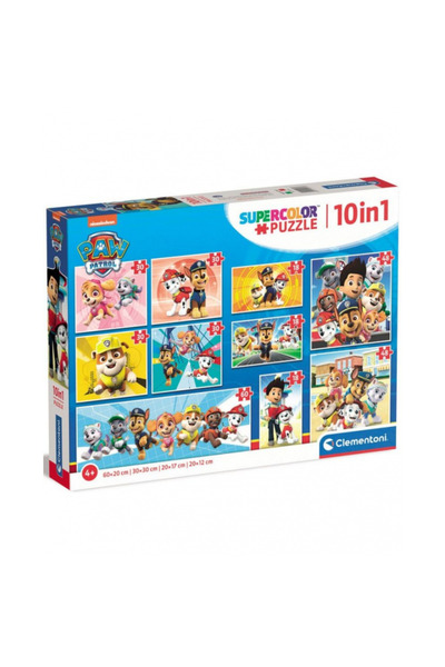 MC Micostore Puzzle carton 10in1 18-60 piese Supercolor - Paw Patrol, 20270, ...