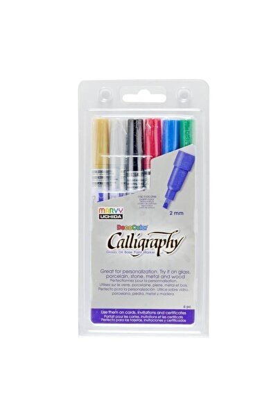 OEM Markere Marvy Pisaki pentru caligrafie 2 mm – set 6 culori, opace