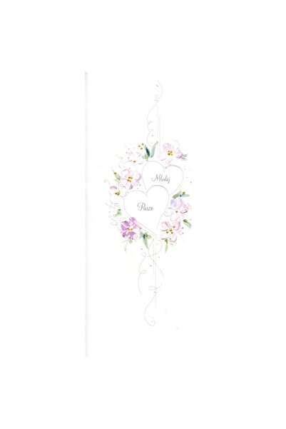 OEM Carnet de nunți DL MAK – pictat manual, alb embosat 100x210 mm