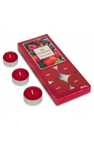 Z Store Pachet de lumânări tealight roșii parfumate (cu aromă de fructe de pă...