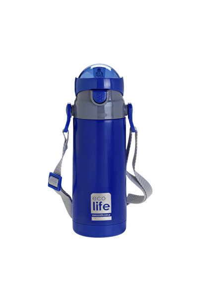 Ecolife ΜΕΤΑΛΛΙΚΟ ΘΕΡΜΟΣ ΓΙΑ ΠΑΙΔΙΑ 400ml - ΝΑΥΤΙΚΟ ΜΠΛΕ